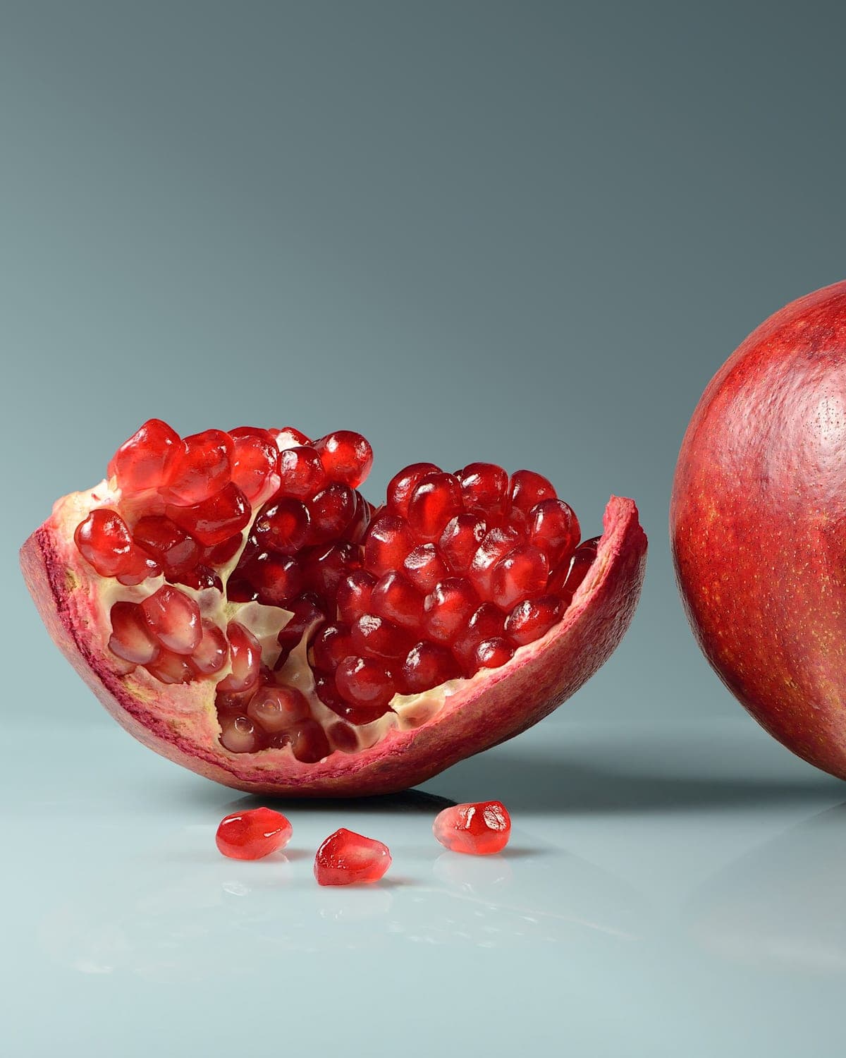 Pomegranate — Hicaznar from October, holding in store to February — deep arils, high acid, built for transit.